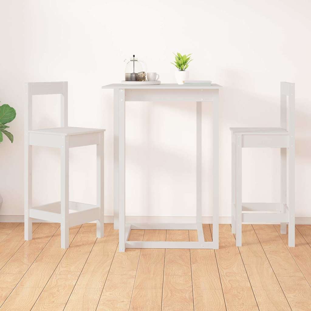 vidaXL Baarituolit 2 kpl valkoinen 40x41,5x112 cm täysi mänty