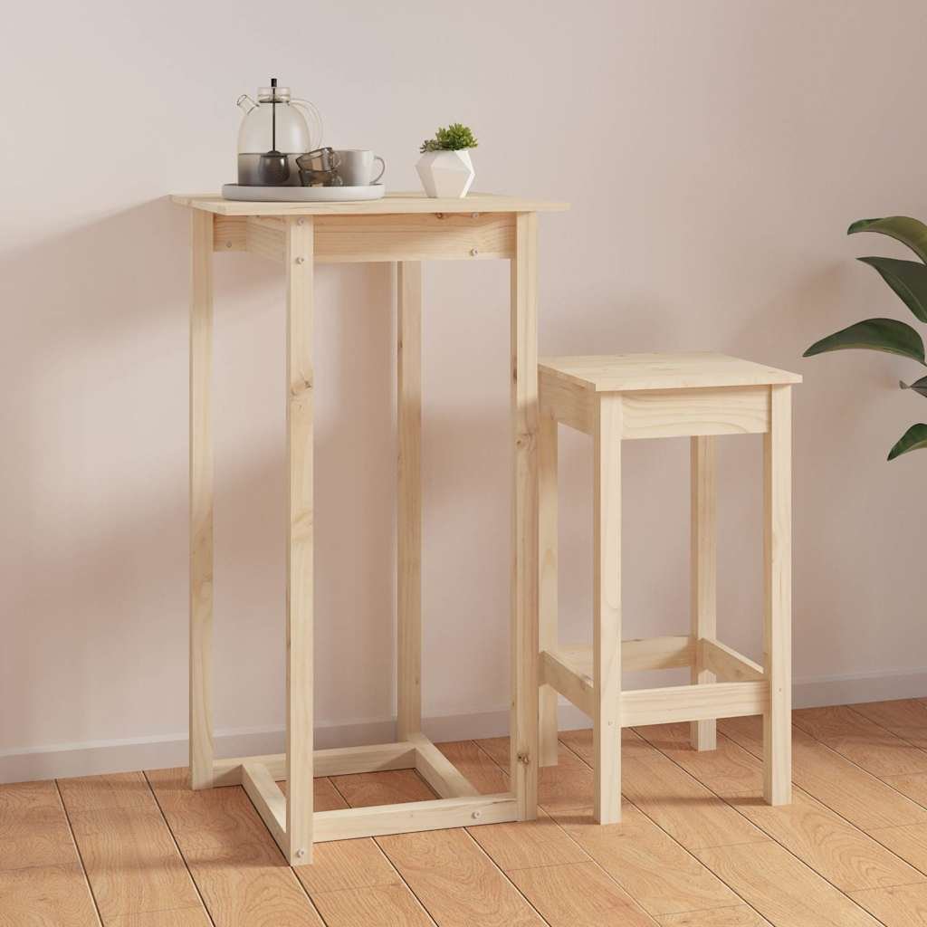 vidaXL Baaripöytä 60x60x110 cm täysi mänty