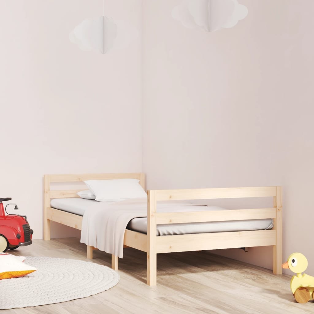 vidaXL Sängynrunko ilman patjaa 90x200 cm täysi mänty