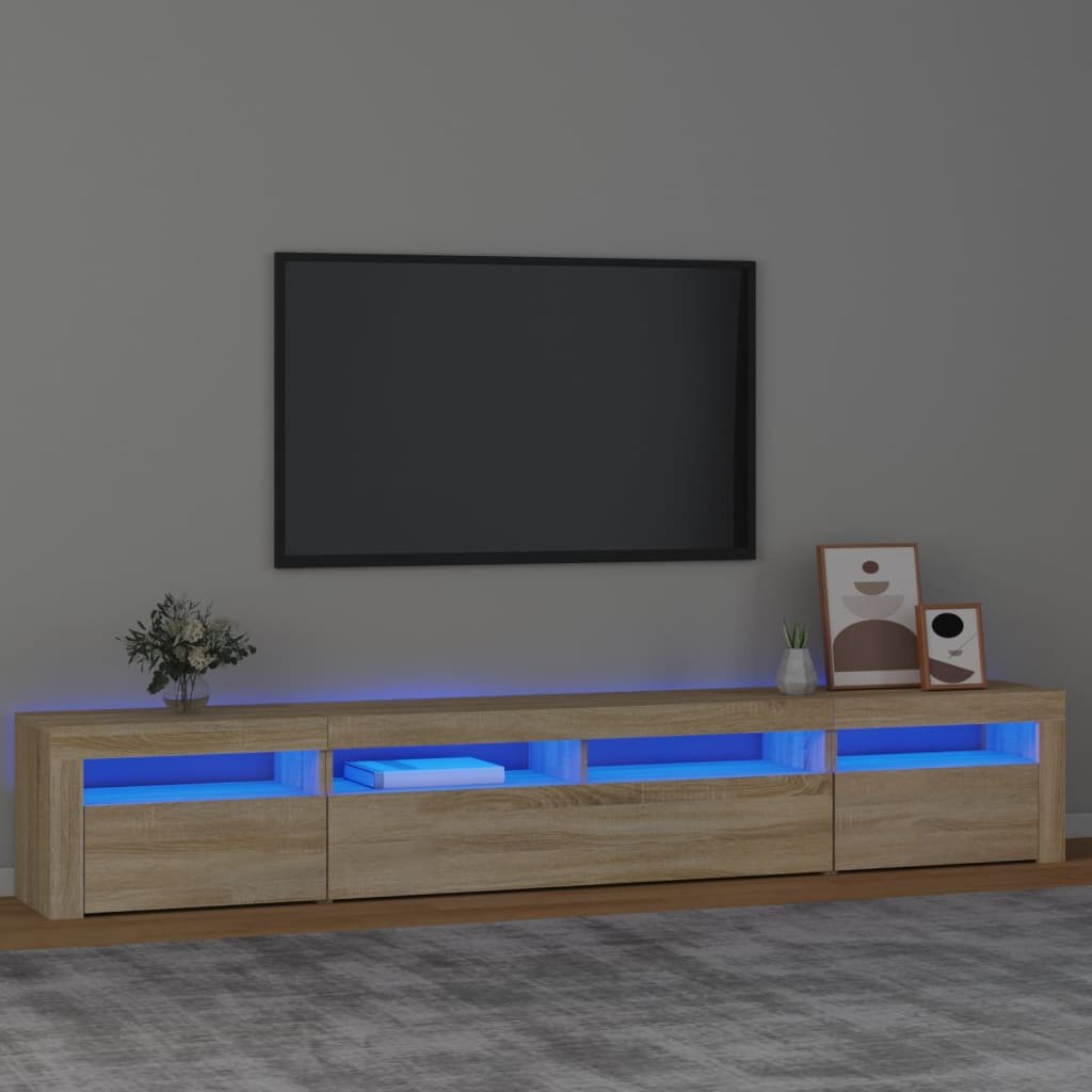 vidaXL TV-taso LED-valoilla Sonoma-tammi 240x35x40 cm