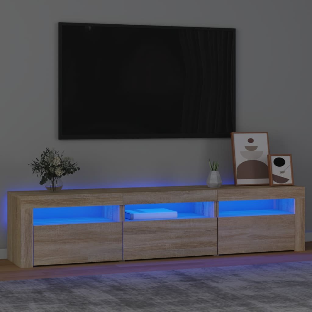 vidaXL TV-taso LED-valoilla Sonoma-tammi 180x35x40 cm