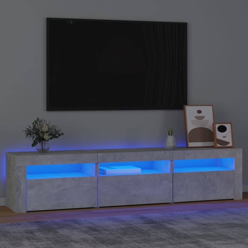 vidaXL TV-taso LED-valoilla betoninharmaa 180x35x40 cm