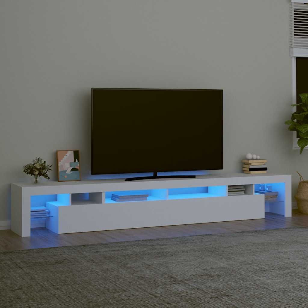 vidaXL TV-taso LED-valoilla valkoinen 260x36,5x40 cm