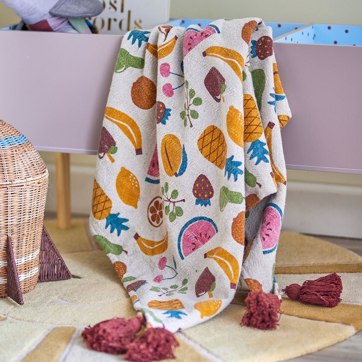 Bloomingville Fruitta torkkupeitto 130x160 cm värikäs