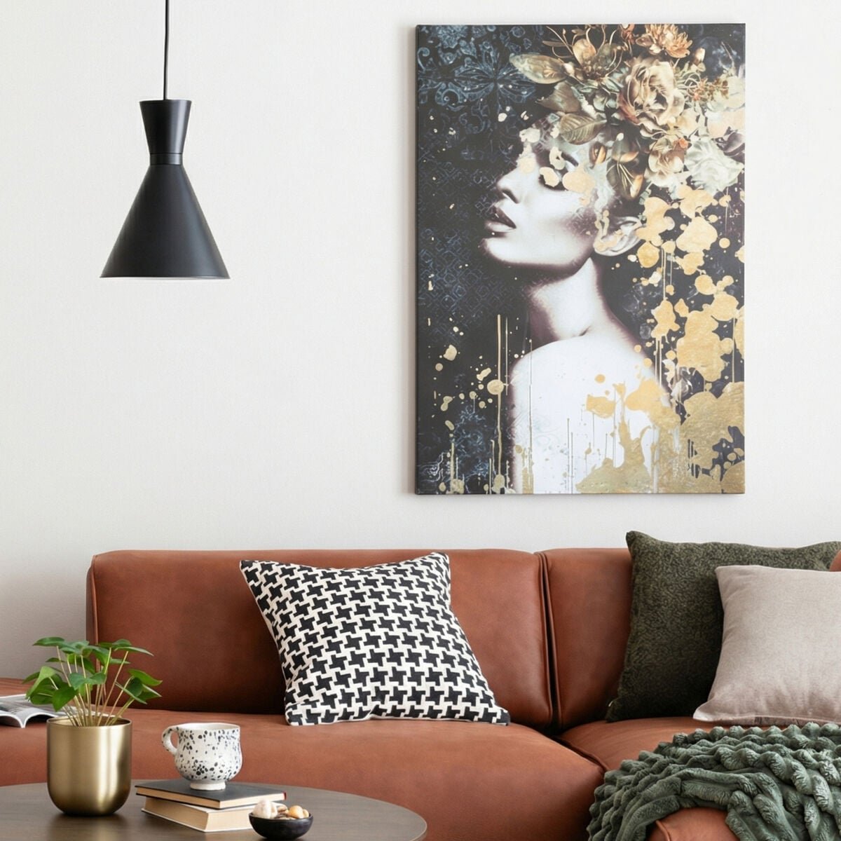 Ofelia canvas-taulu 70x100 cm musta/kulta