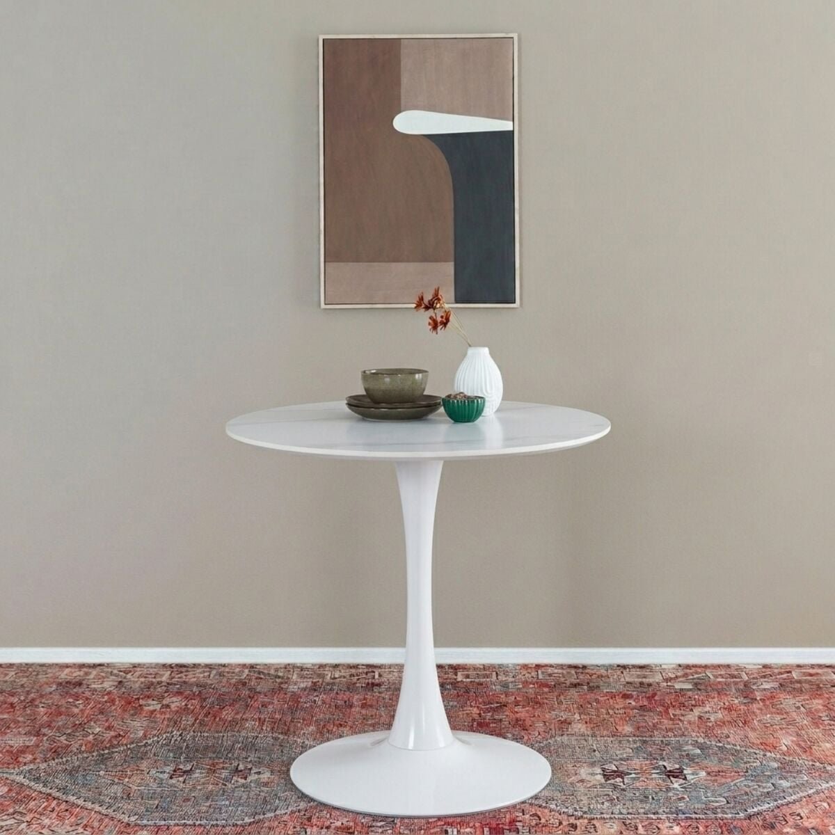 Caron pyöreä ruokapöytä Ø80 cm valkoinen