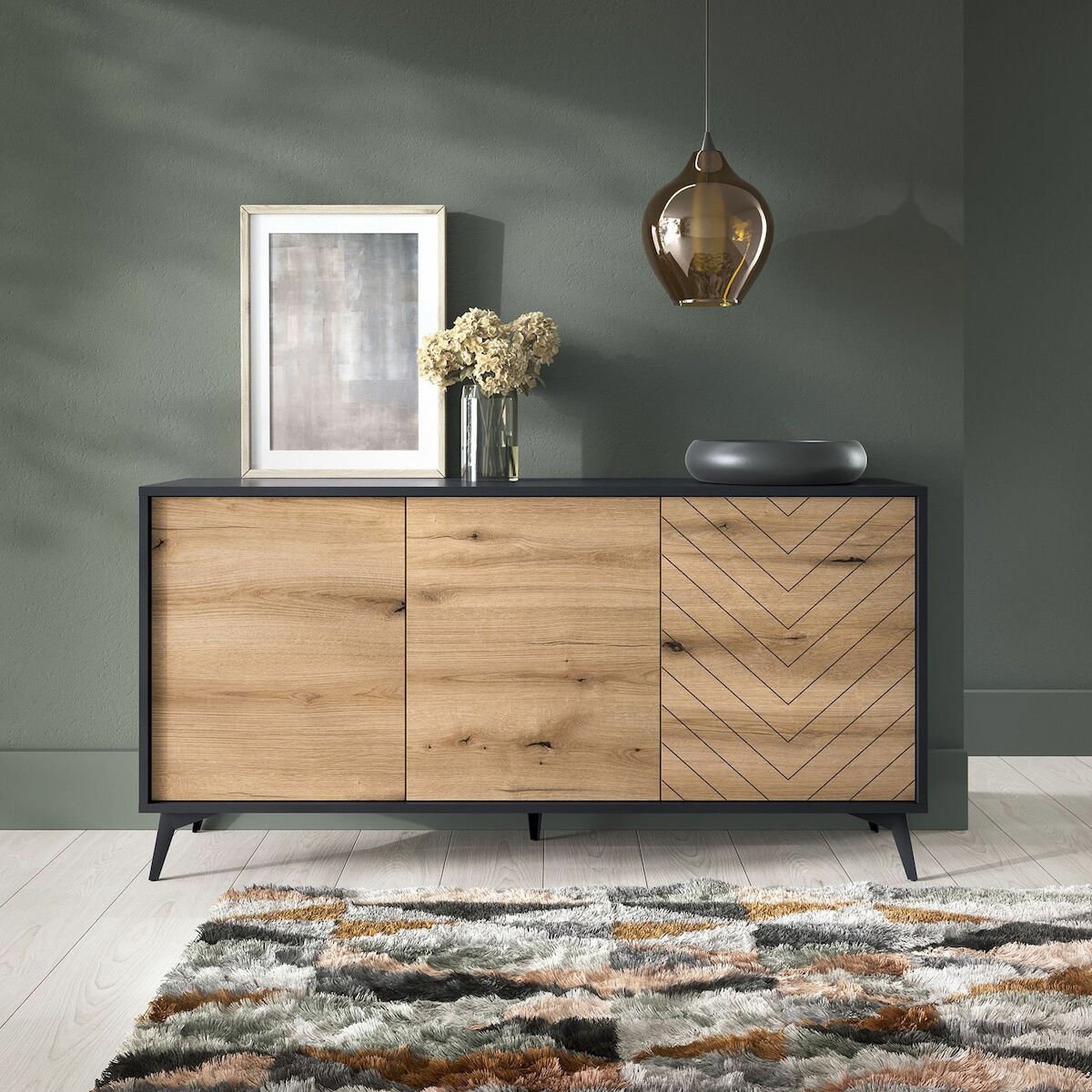 Dumont senkki 154x39x77 cm tammi/musta