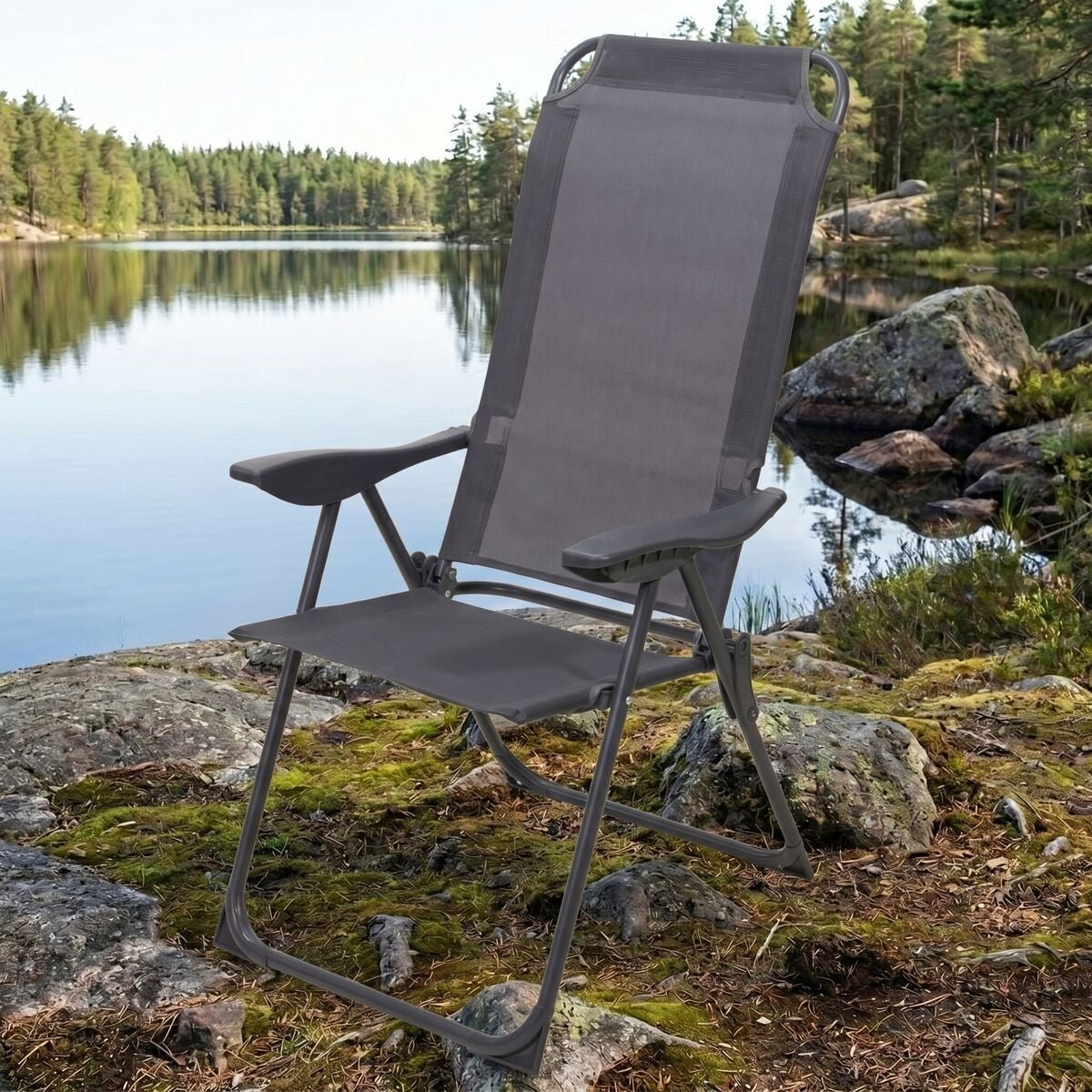 Flex caravan säädettävä retkituoli harmaa