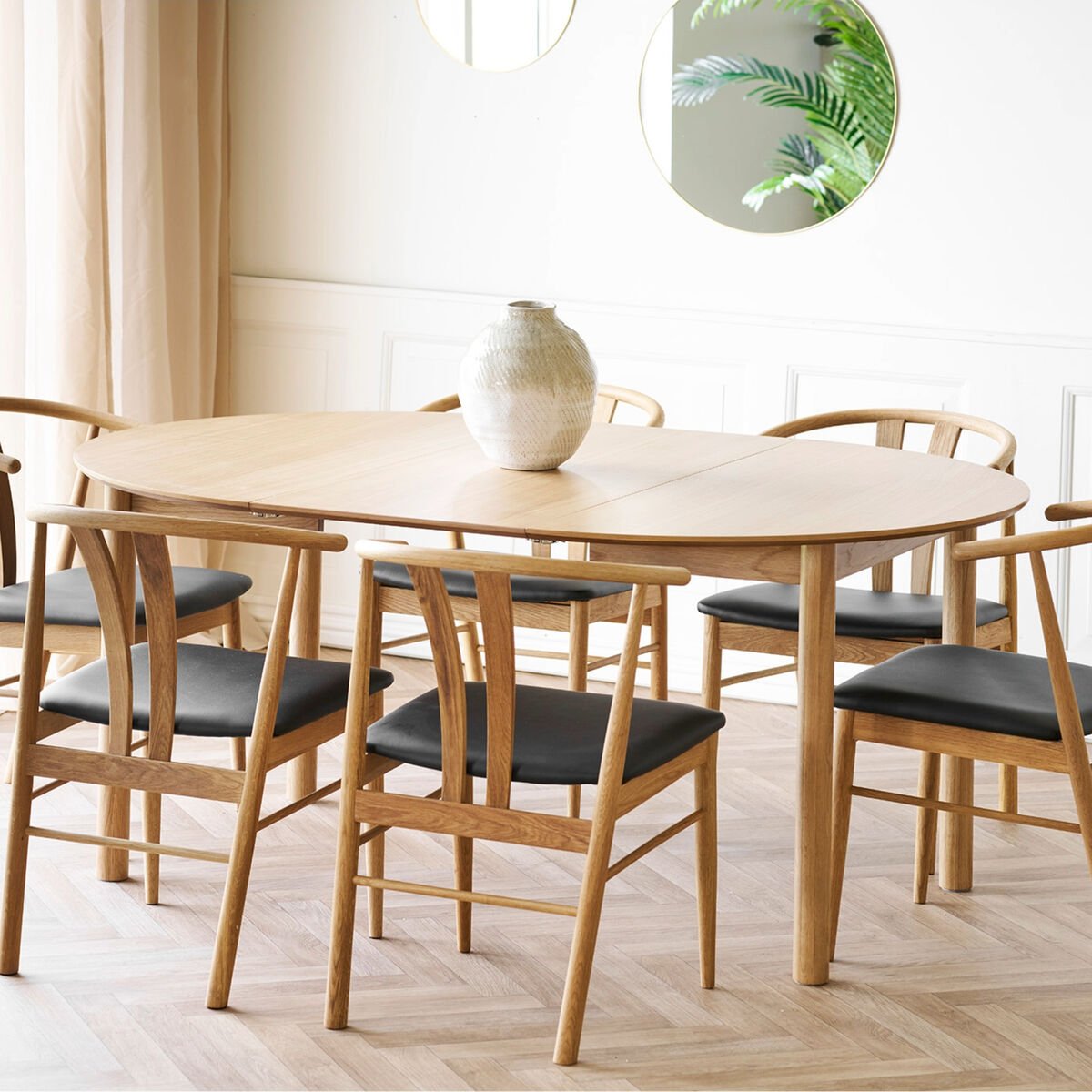 House Nordic Bundaberg jatkettava ruokapöytä Ø120x120-170-220 cm tammi