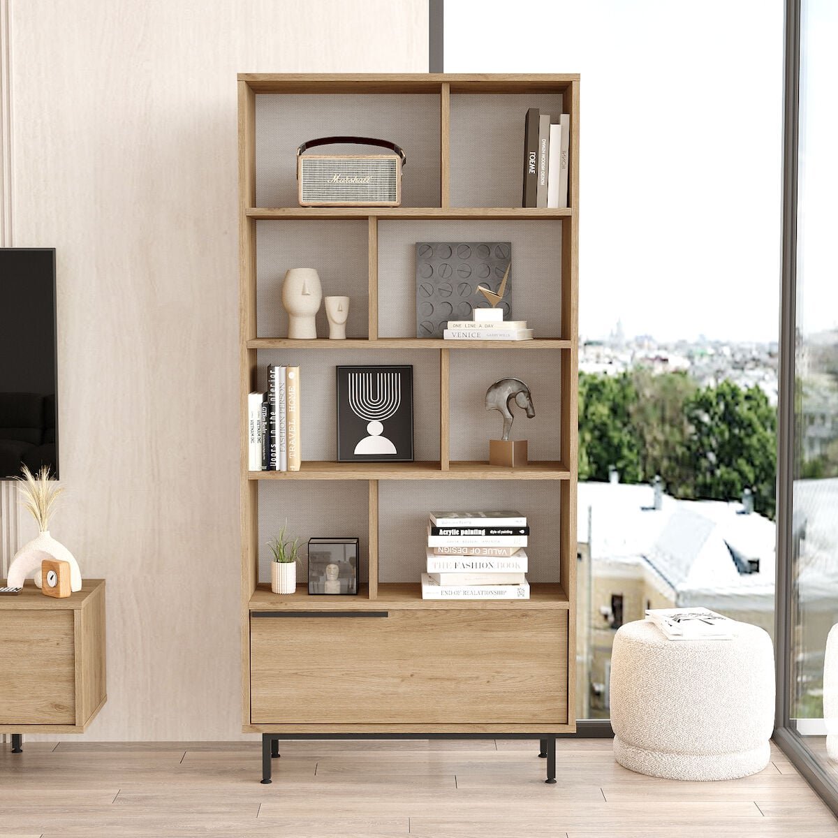 Kuusio avohylly 84x30x176 cm tammi