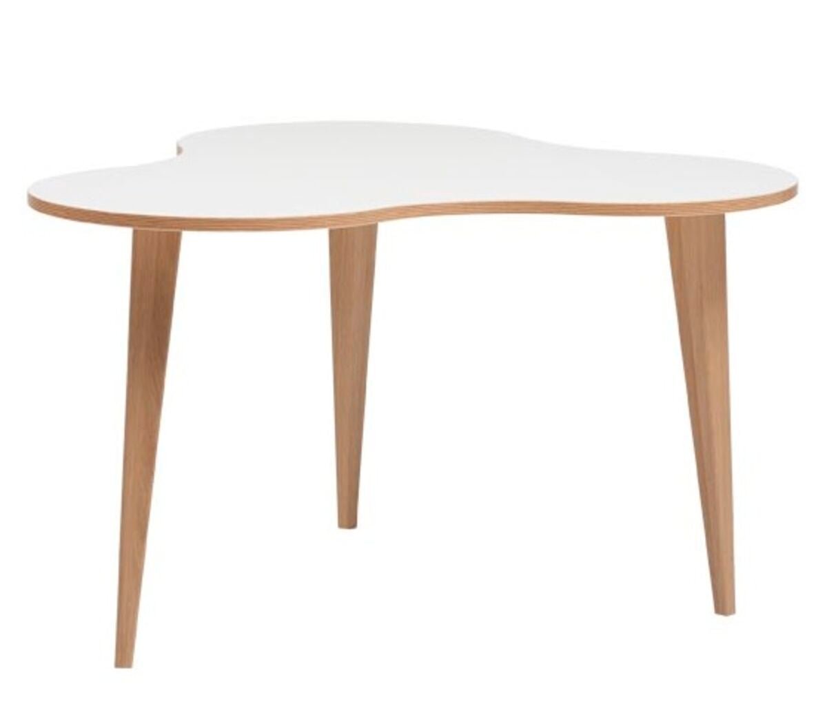 Luna sohvapöytä 85 cm valkoinen tammireunalla/tammi