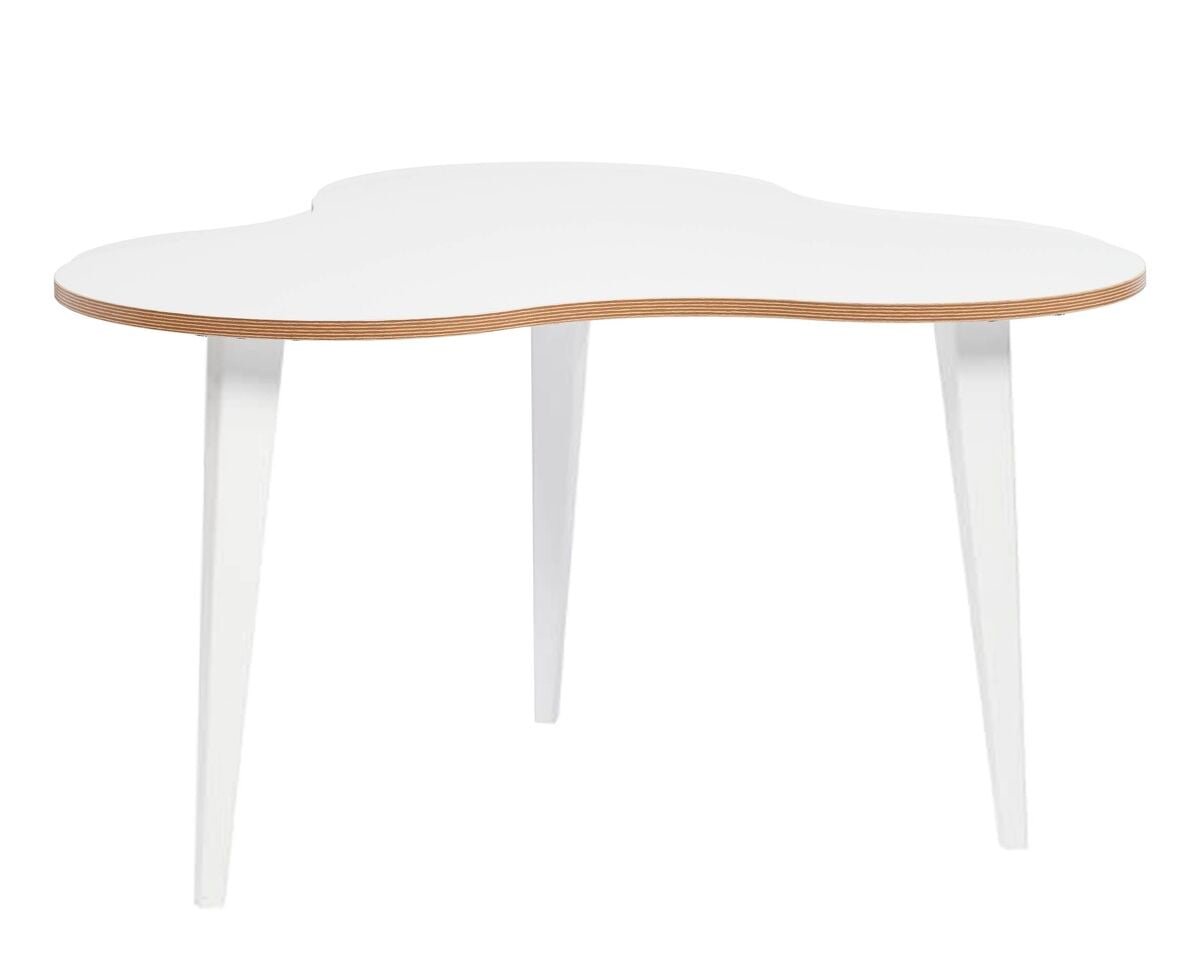 Luna sohvapöytä 85 cm valkoinen tammireunalla/valkoinen