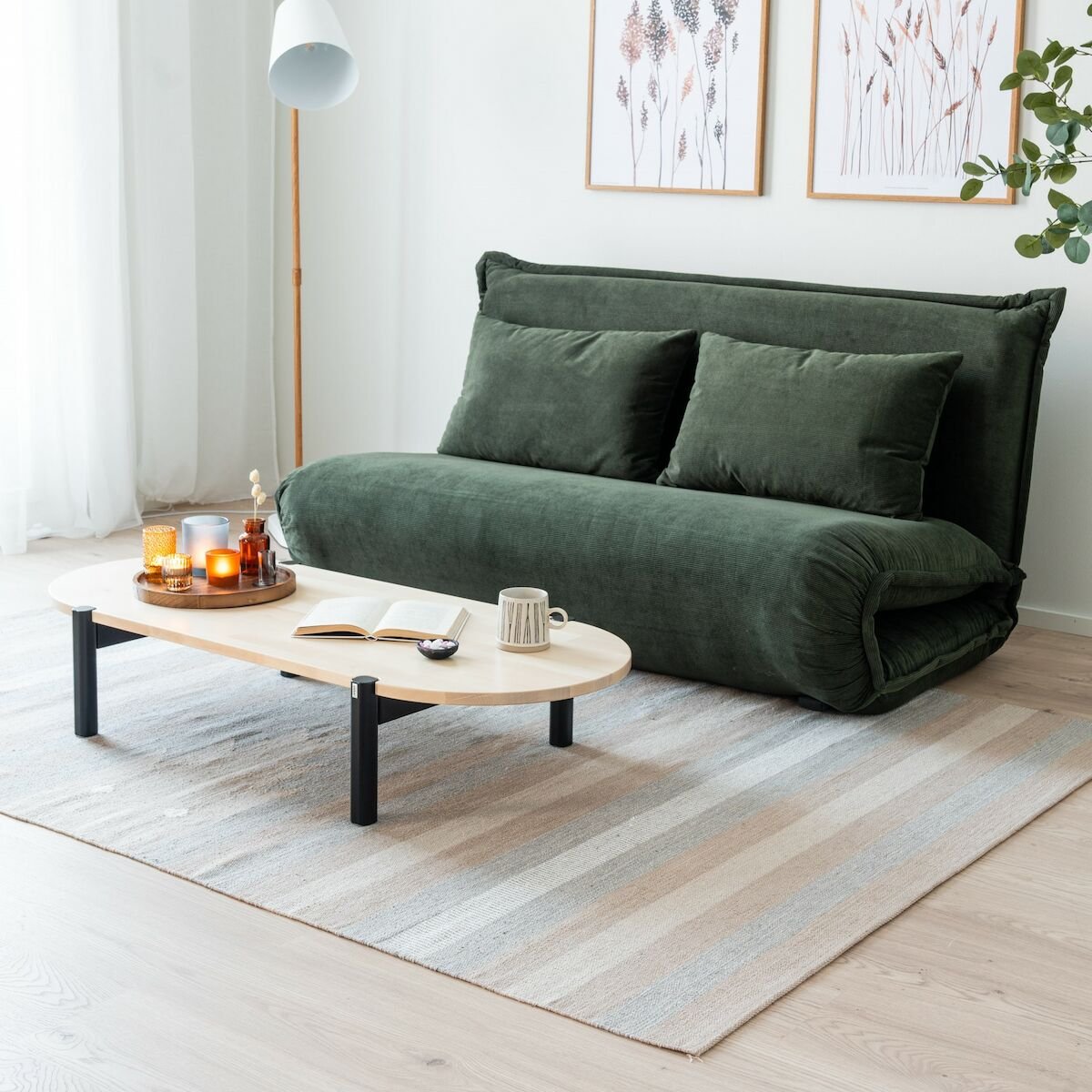 Luosto puuvillamatto 80x200 cm harmaa/beige