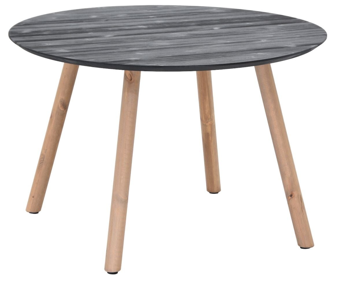 Palma pyöreä ruokapöytä Ø115 cm musta/antiikkipetsattu