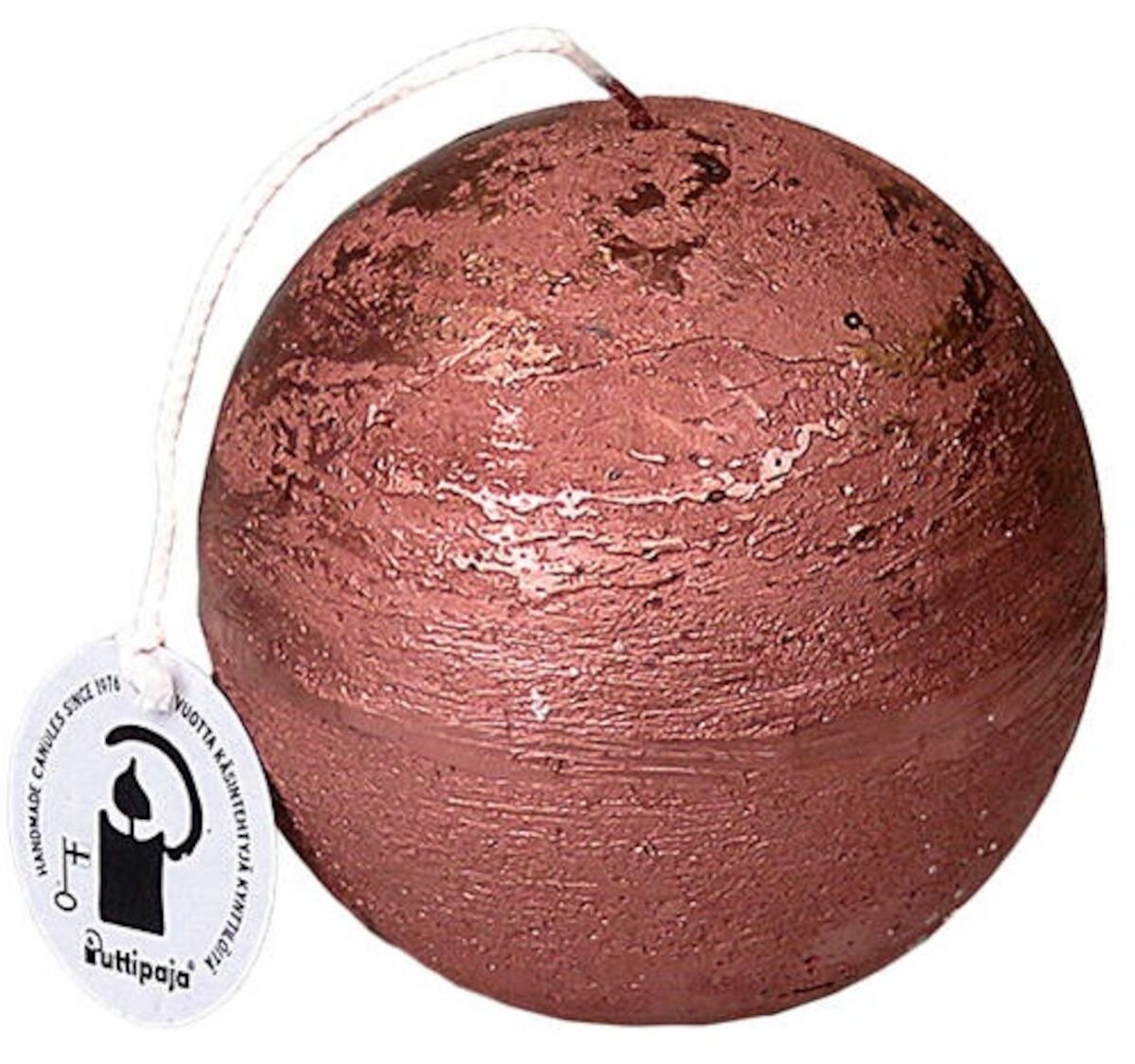 Puttipaja Metallihohto pallokynttilä 10 cm kupari