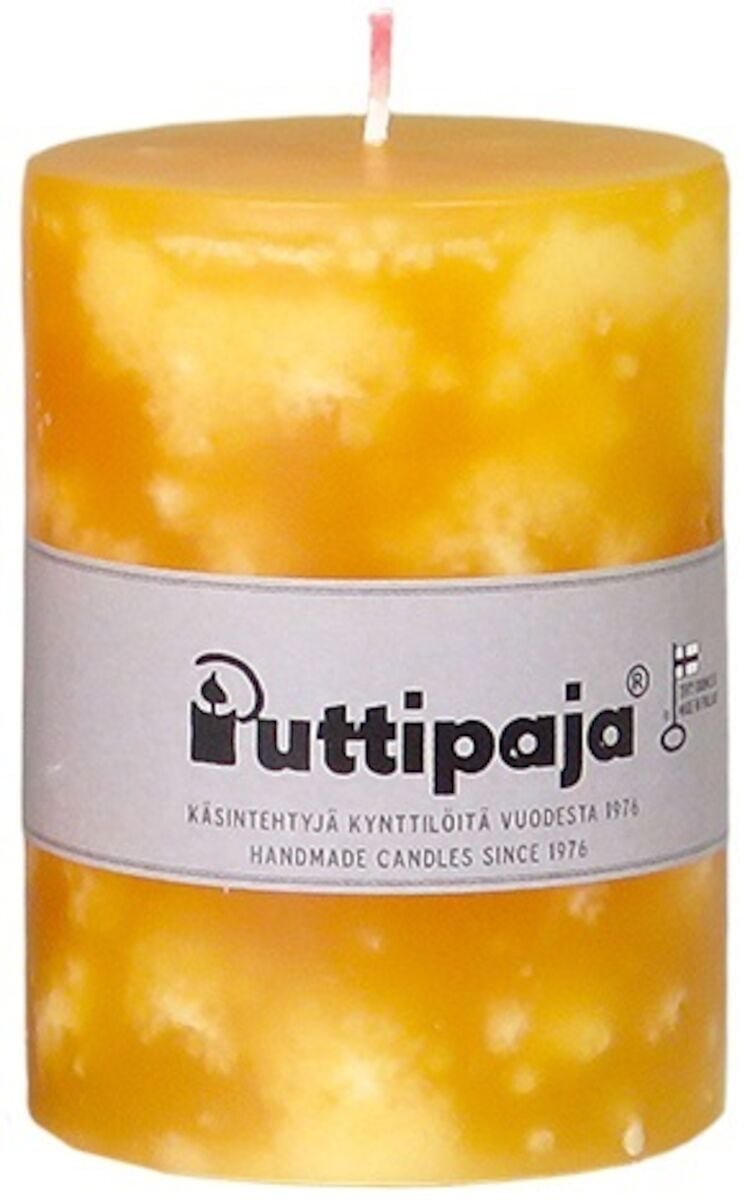 Puttipaja läpivärjätty pöytäkynttilä 15 cm okra