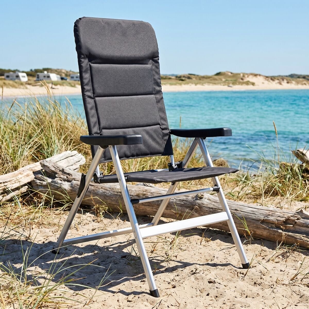 Relax caravan säädettävä retkituoli hiilenharmaa