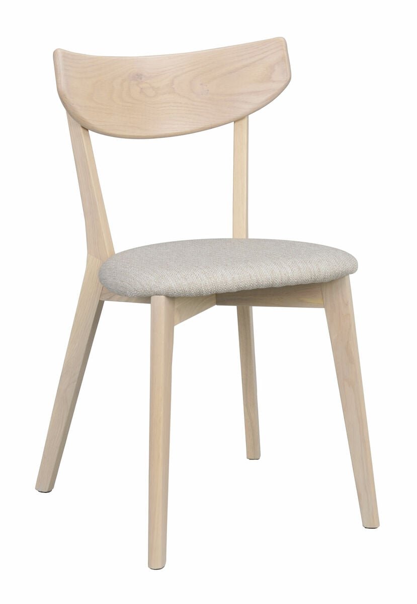 Rowico Home Ami tuoli valkolakattu tammi/harmaa-beige kangas