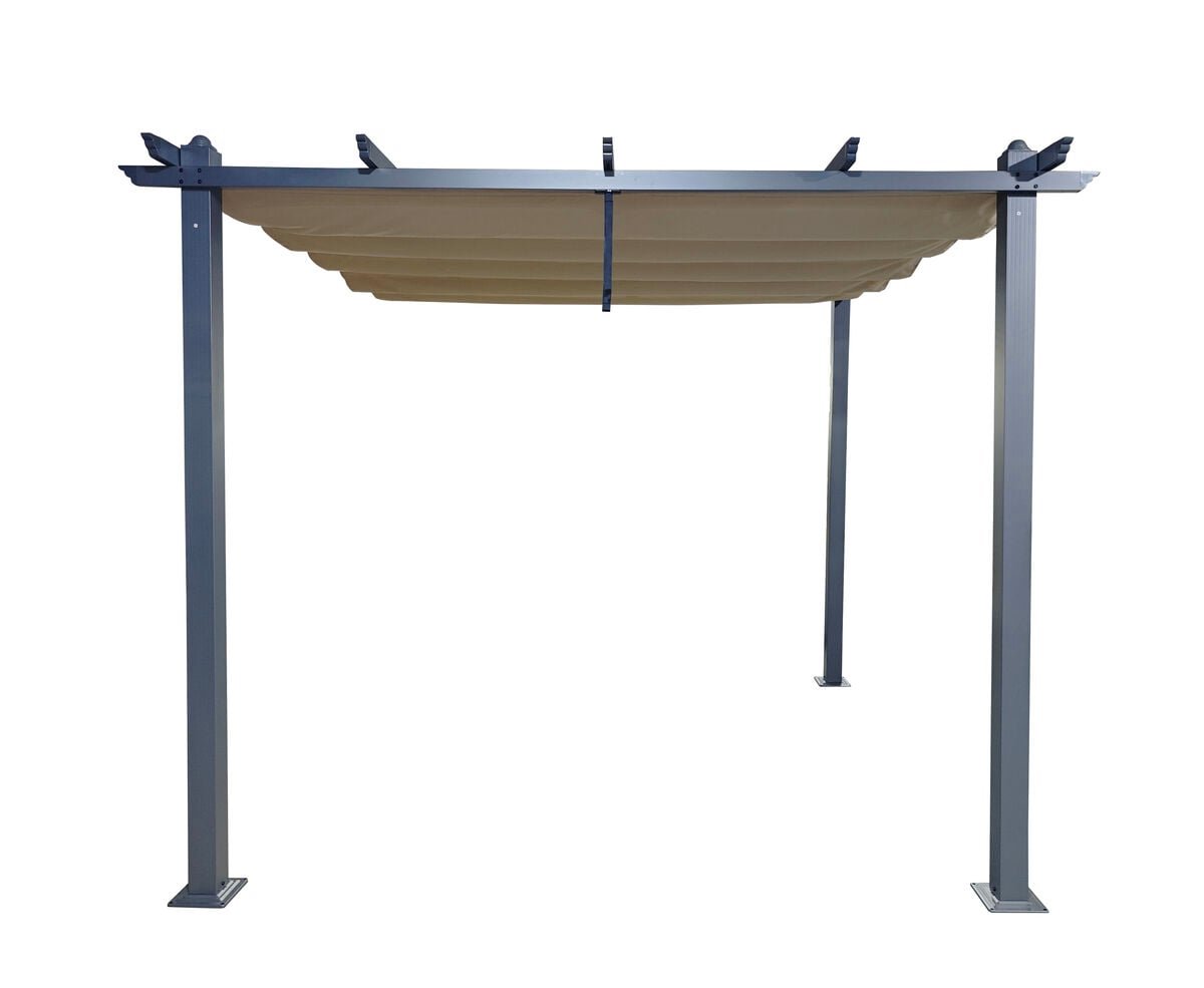 Skandi pergola 3x3 m tummanharmaa/beige