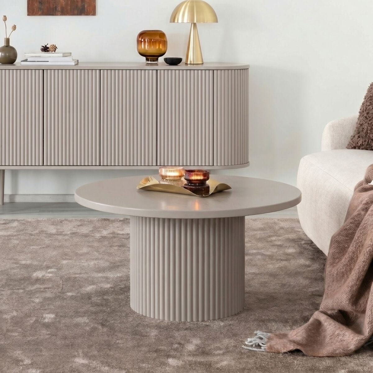 Taimi pyöreä sohvapöytä Ø80 cm taupe