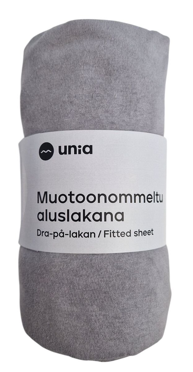Unia Kuura Junior muotoonommeltu aluslakana 70x155+20 cm vaaleanharmaa