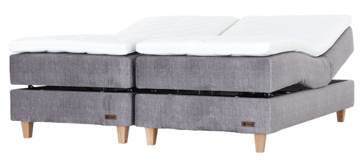 Unia Platina moottorisänky 160 L/XL luonnonkumi, tammi jalat, harmaa Vogu
