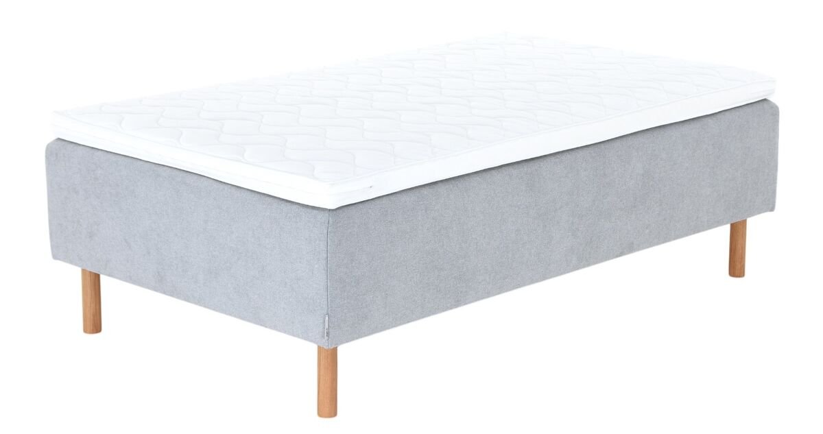 Unia Kulta runkopatjasänky 140x200 XL v.harmaa, Unia relax 7cm, Pyöreä öljytty