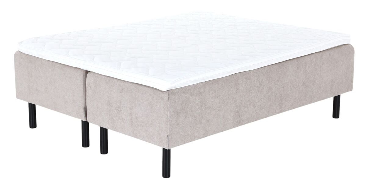 Unia Kulta runkopatjasänky 180x210 L,Unia relax, mustilla jaloilla, beige