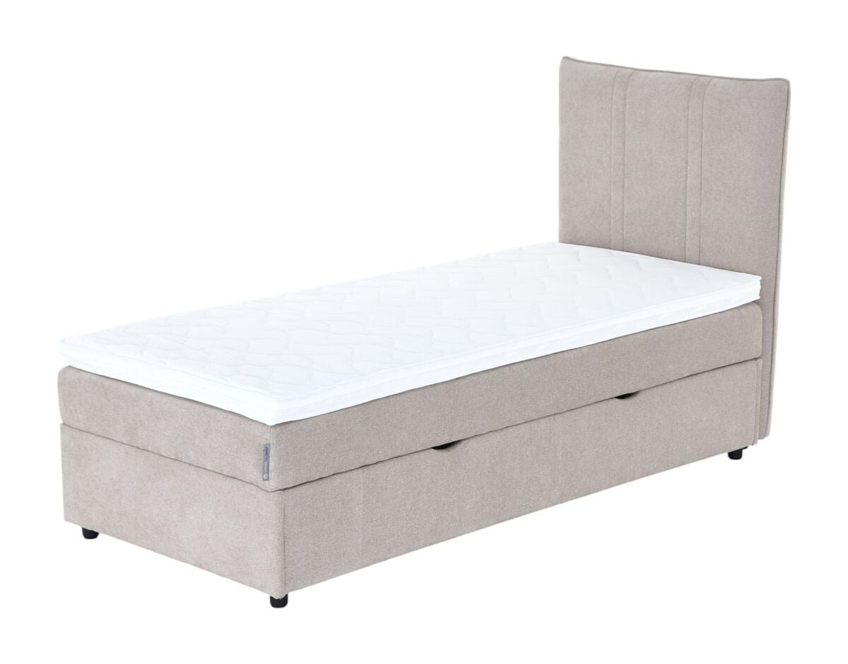 Unia säilytyslaatikkosänky 90x200 beige Storm 06, Pronssi 8 cm pp, 5 cm j