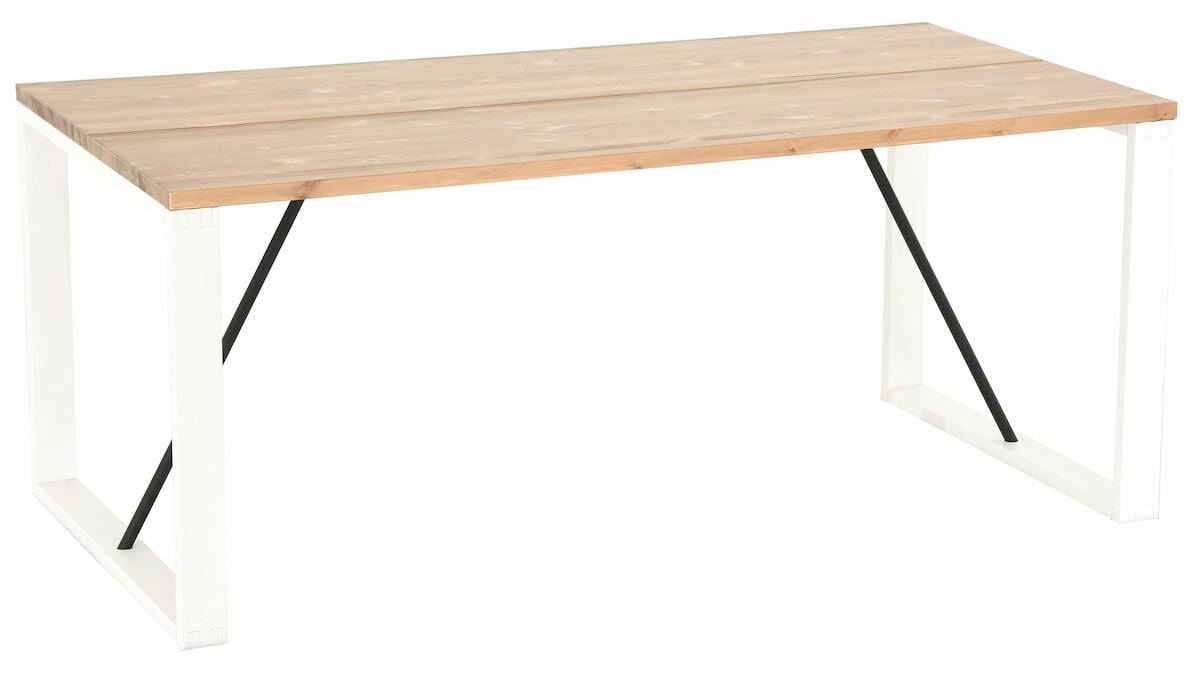 Honka lankkupöytä 180x90 antiikkipetsattu/valkoinen