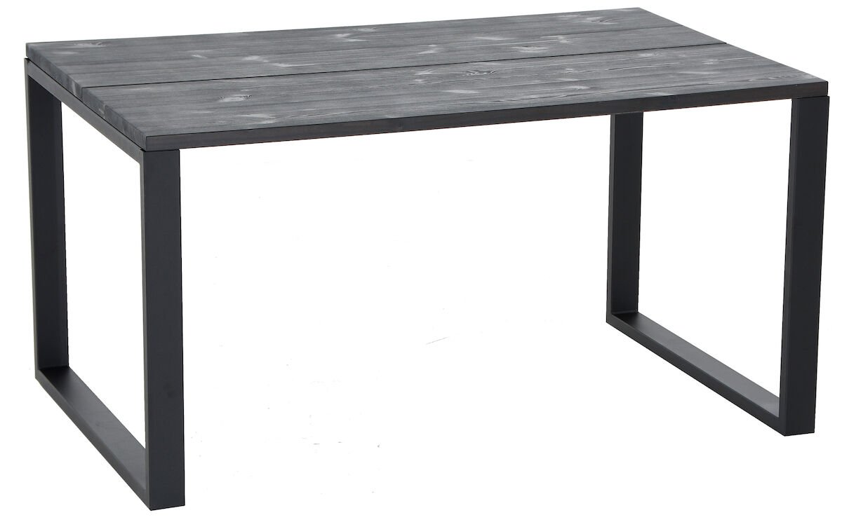 Honka lankkupöytä metallijaloilla 140x90 musta/musta