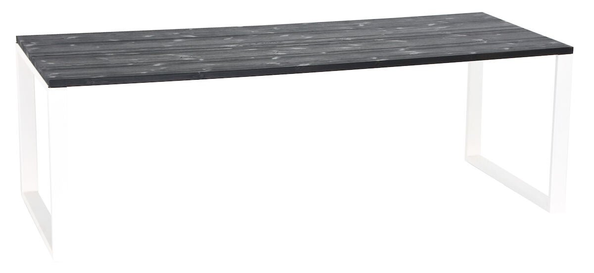 Honka terassilankkupöytä metallijaloilla 220x90 musta/valkoinen