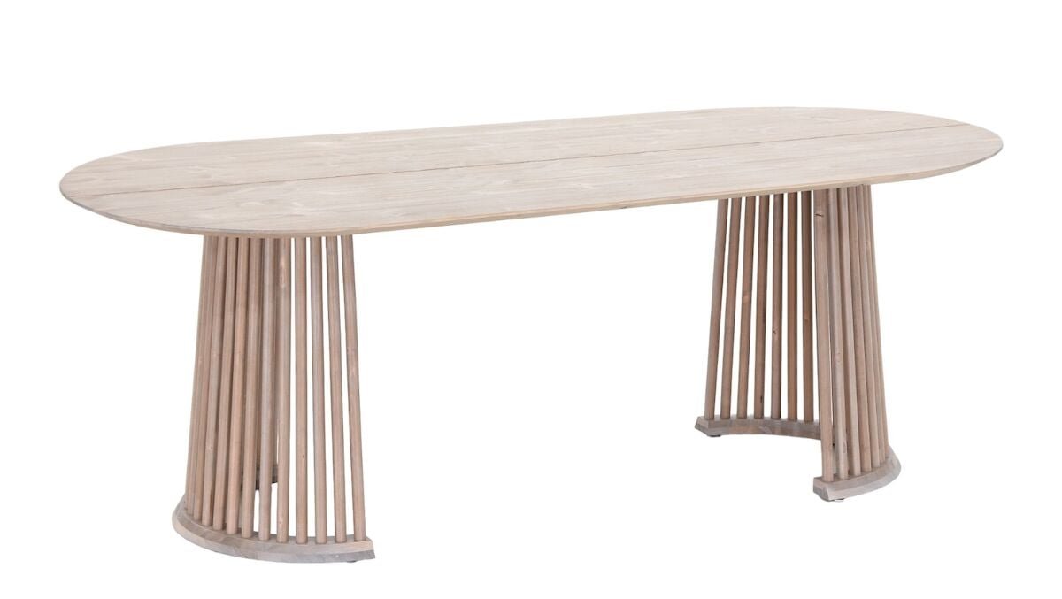 Suoma ovaali ruokapöytä 210x90 cm valkaistu antiikkipetsattu