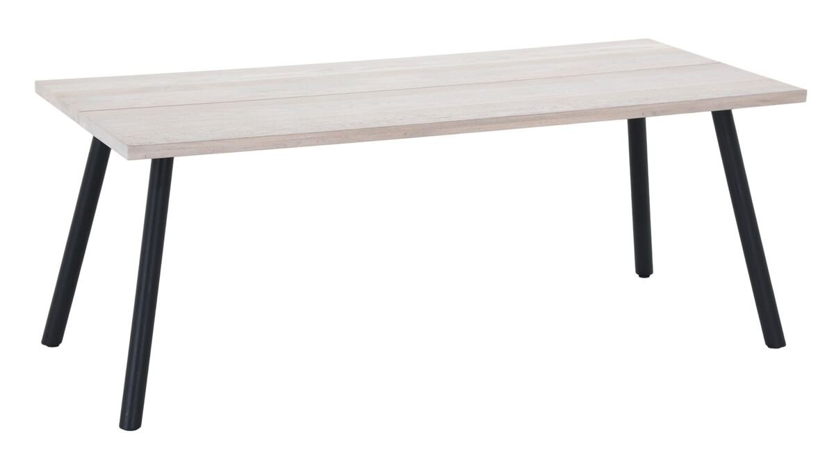 Veini tammi lankkupöytä 195x90 cm valkolakattu tammi/musta A-laatu