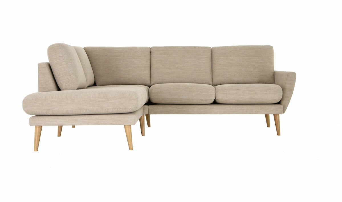 Viive avokulmasohva vasen vaalea beige Naomi 42, jalat 50100 tammi
