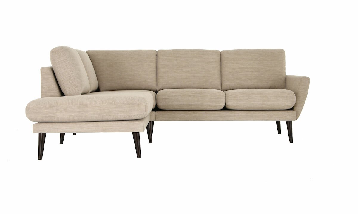 Viive avokulmasohva vasen vaalea beige Naomi 42, jalat 50100 musta