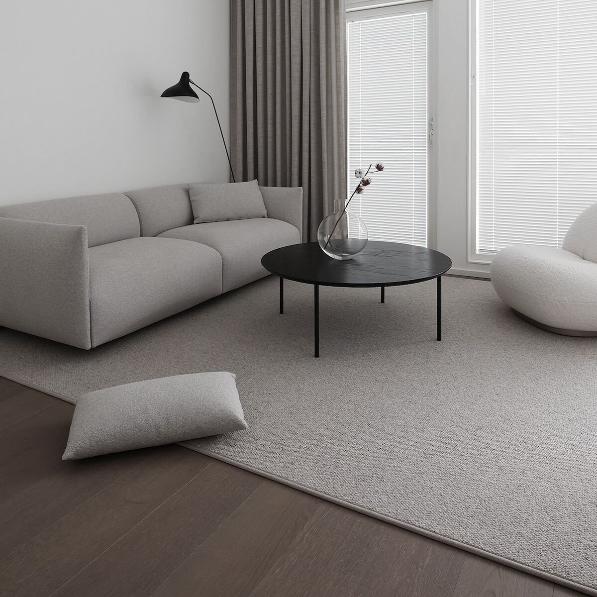 VM Carpet Hiillos villamatto 160x230 cm harmaa 740 kantattu