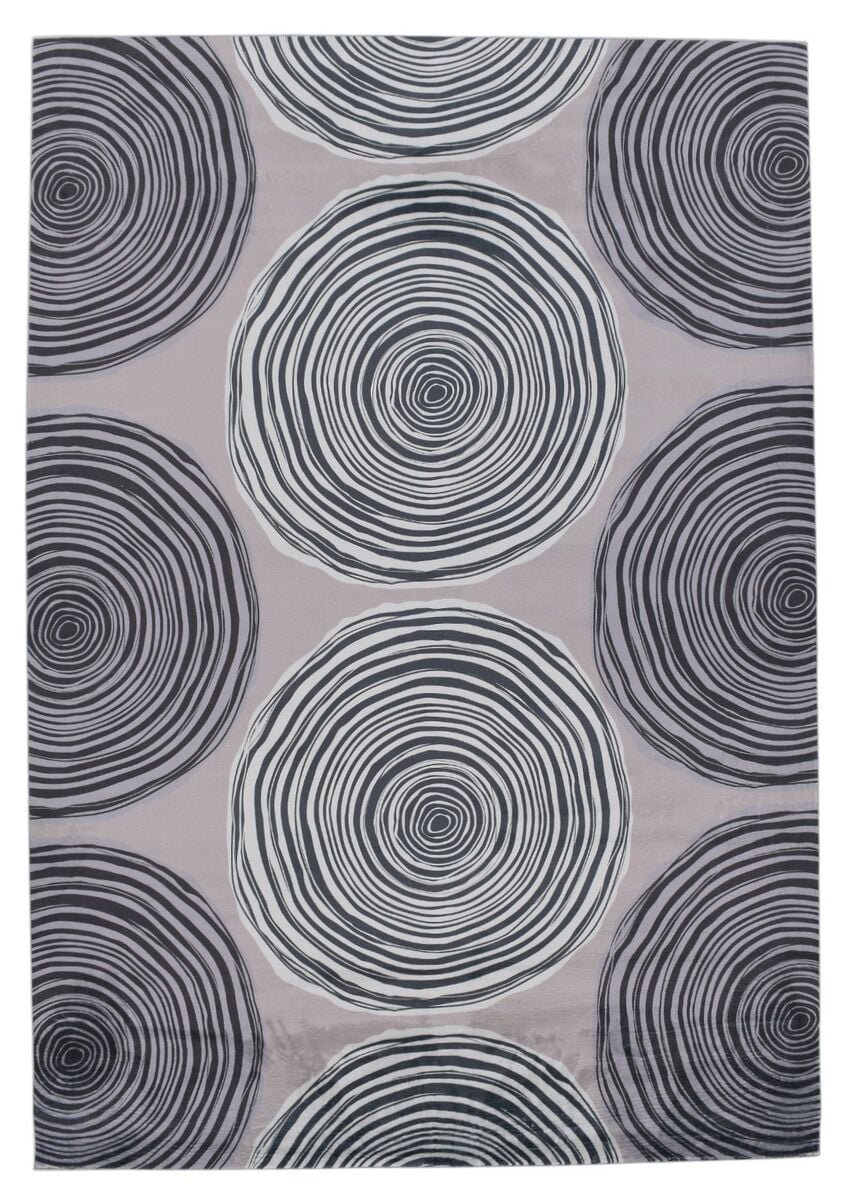 Vuosirenkaat matto 200x290 cm beige/harmaa