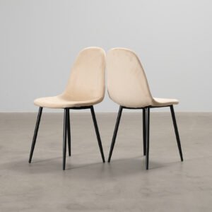 Polar ruokapöydän tuoli beige sametti, 2 kpl setti