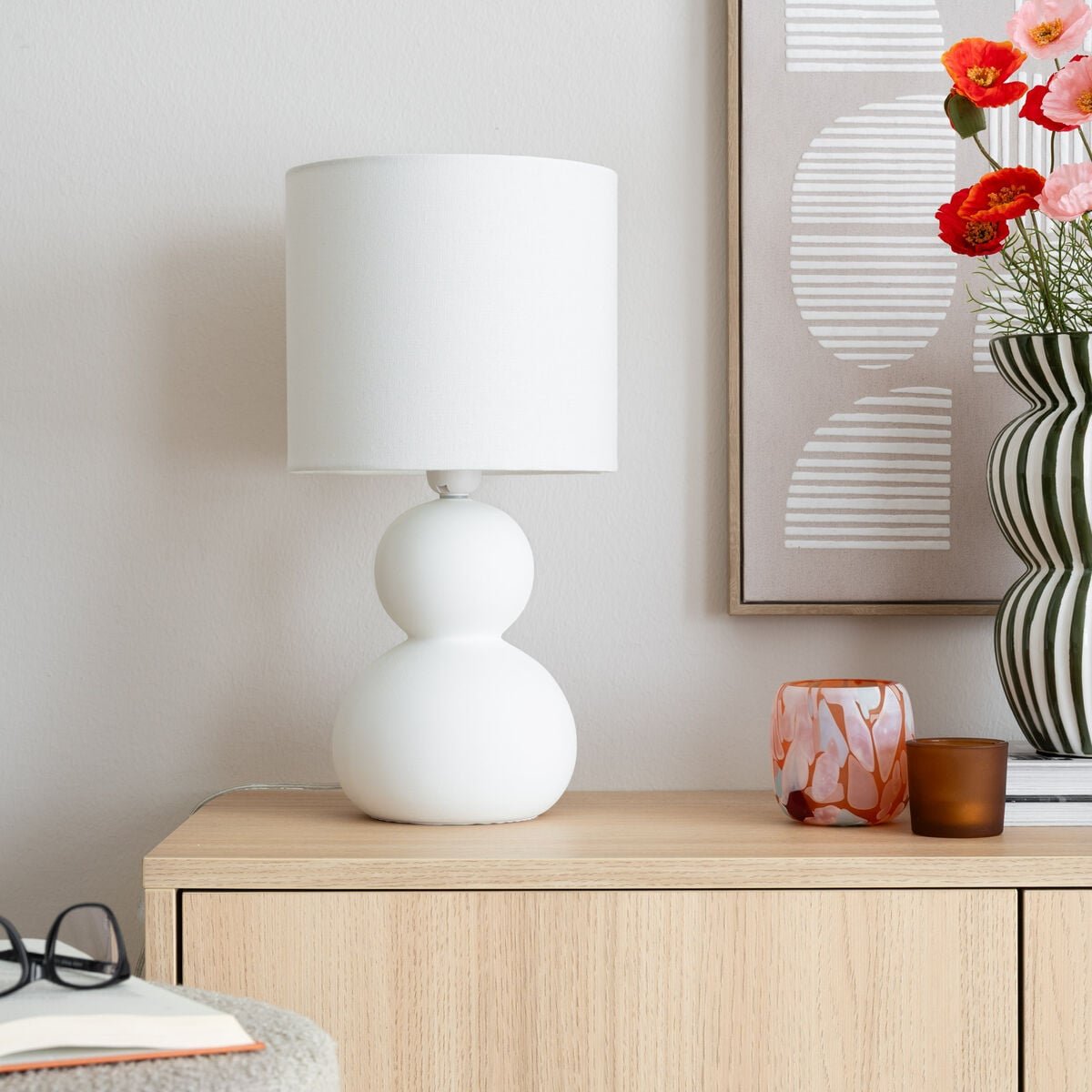 Aneta Lighting Kalamata pöytävalaisin luonnonvalkoinen