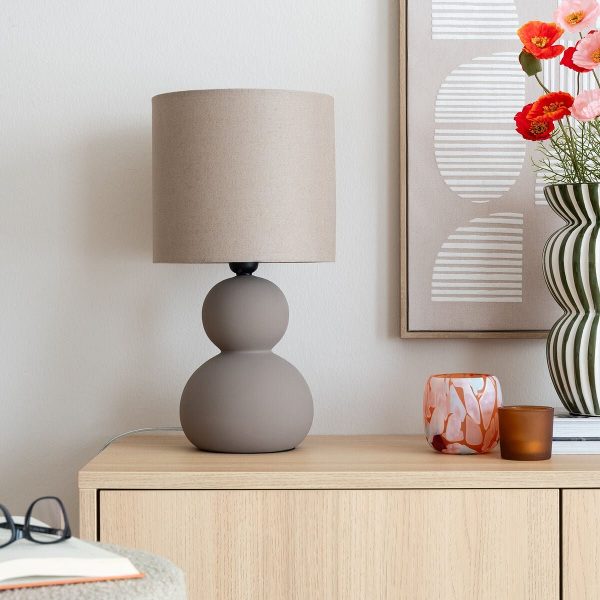 Aneta Lighting Kalamata pöytävalaisin ruskea