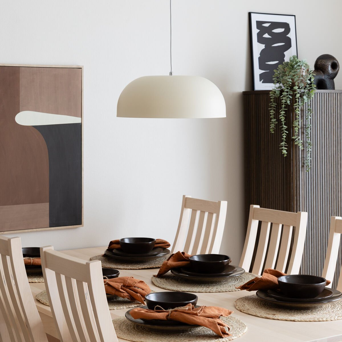 Aneta Lighting Odea riippuvalaisin Ø37 cm beige