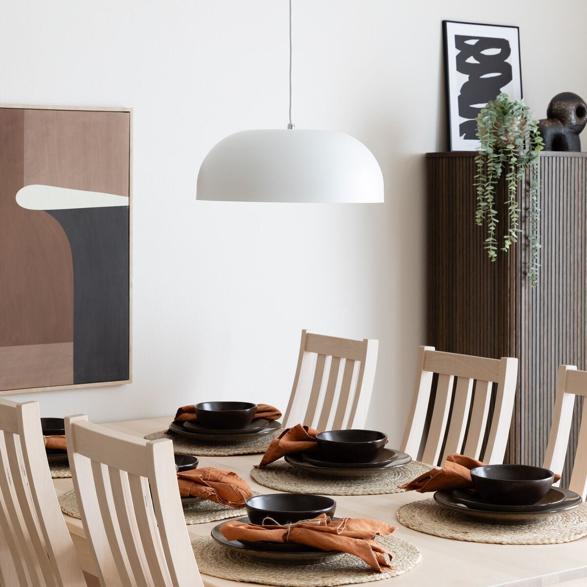 Aneta Lighting Odea riippuvalaisin Ø37 cm valkoinen