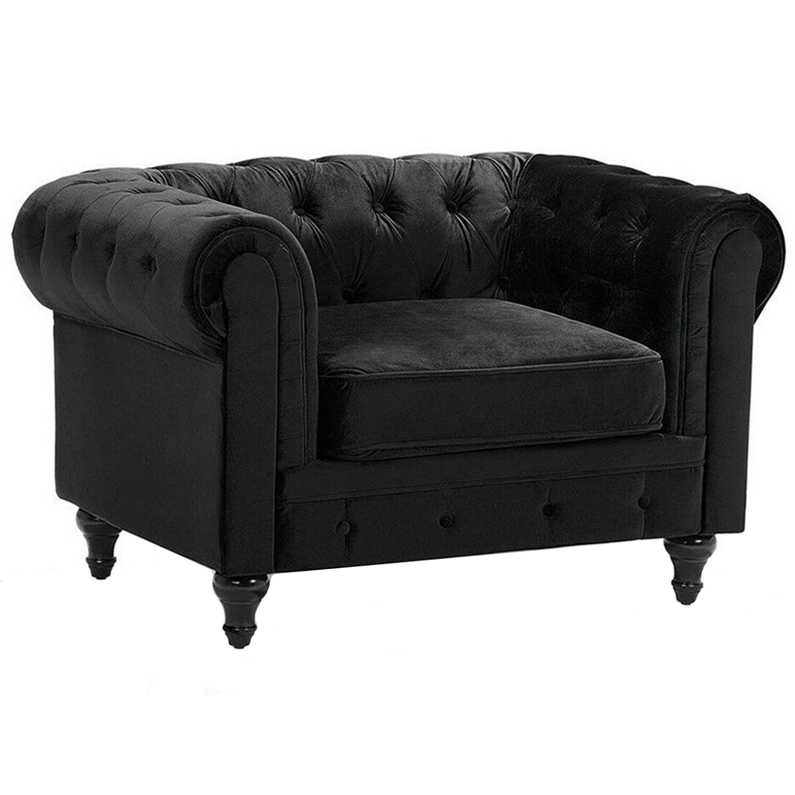 Nojatuoli CHESTERFIELD sametti Musta