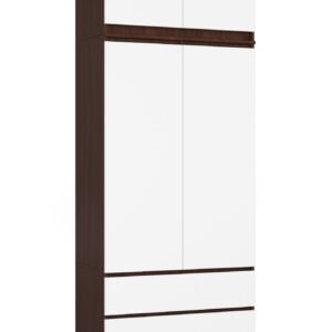 Akord Yläsäilytyskaappi 2-ovinen 2-laatikollinen Wenge/Valkoinen 90x51x234