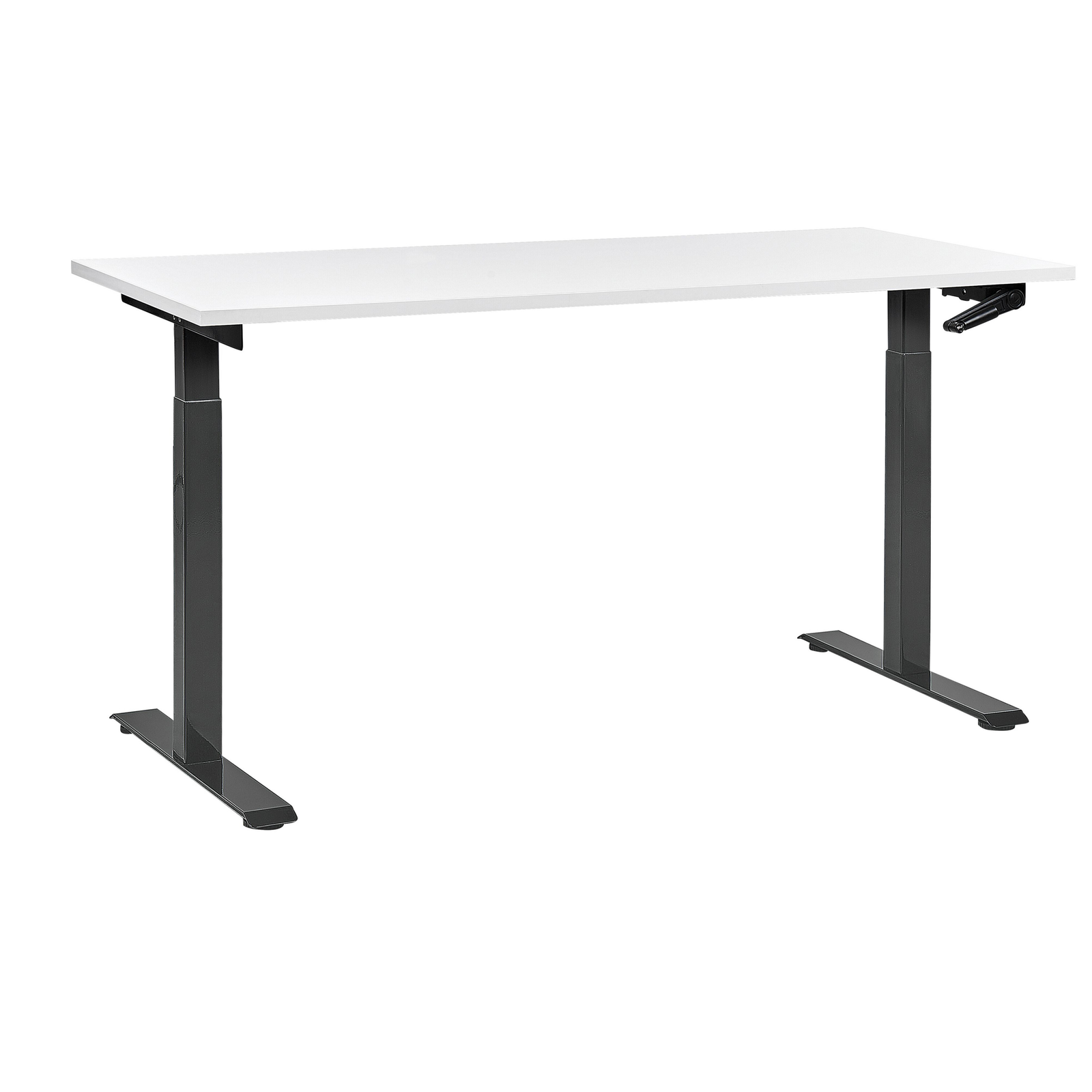 Manuaalisesti säädettävä työpöytä DESTINES Valkoinen/musta 160 cm 72 cm