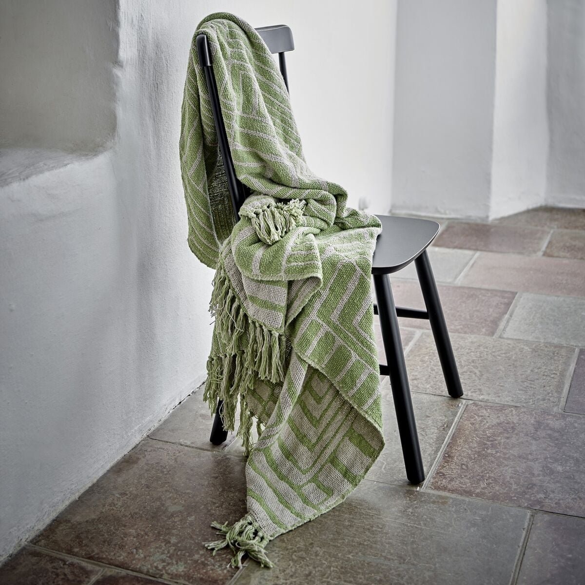 Bloomingville Velva torkkupeitto 155x130 cm vihreä