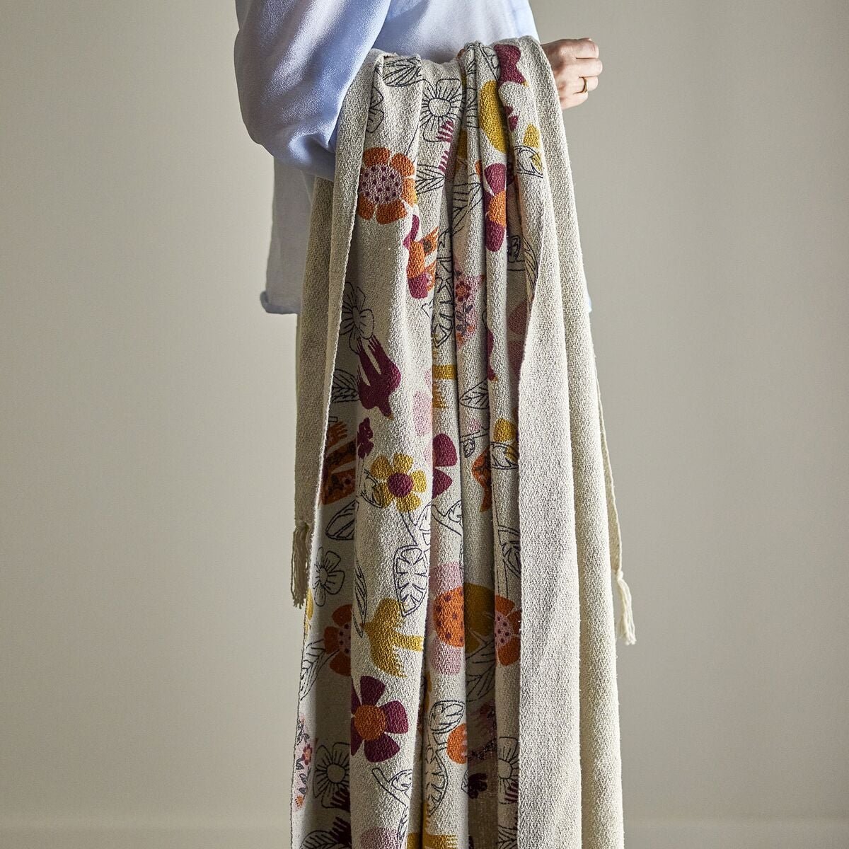 Bloomingville Vivielle torkkupeitto 160x130 cm luonnonvärinen