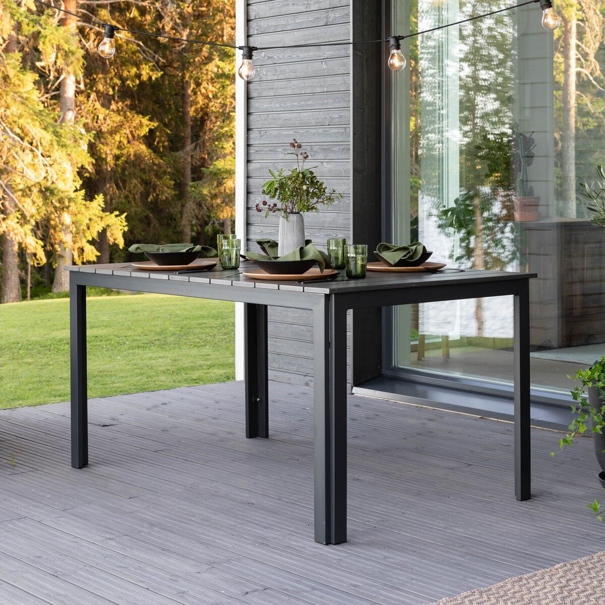 Brafab Patio aintwood ruokapöytä 149x92 cm antrasiitti/harmaa, asiakaspalautus