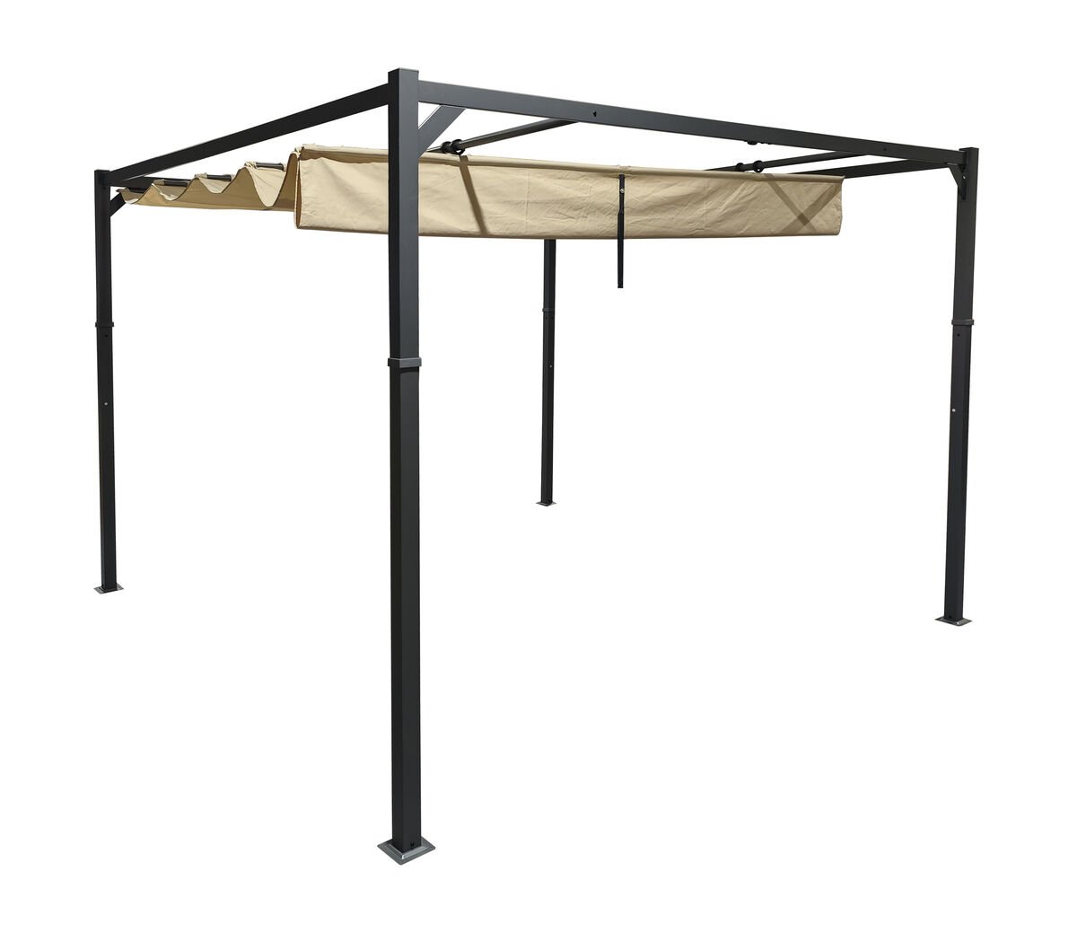 Classic pergola 3x3 m musta/beige, asiakaspalautus